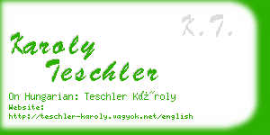 karoly teschler business card